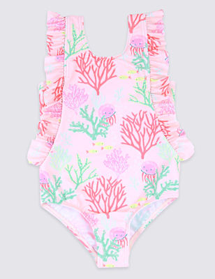 Sustainable Coral Print Swimsuit (3 Months - 7 Years)