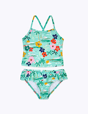 Hawaiian Print Tankini Set (2-7 Yrs)