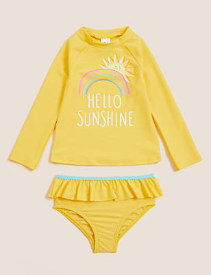 2pc Rainbow Print Rash Vest Set (2-7 Yrs)