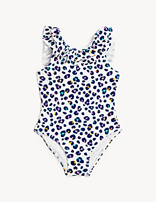 Leopard Print Frill Swimsuit