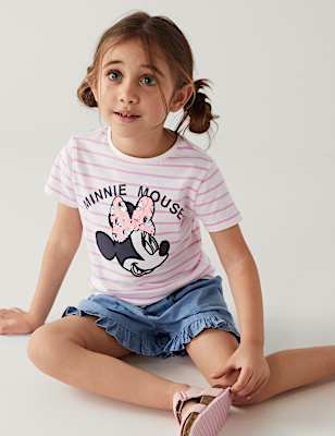 Pure Cotton Minnie Mouse&trade; Sequin T-Shirt (2-8 Yrs)