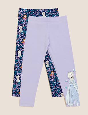 2pk Cotton Rich Disney Frozen&trade; Leggings (2-10 Yrs)