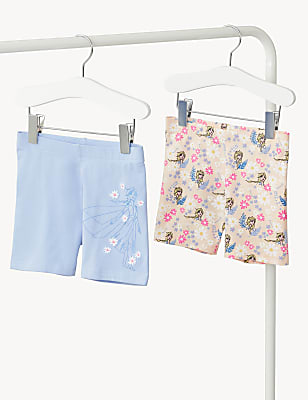 2pk Cotton Rich Frozen&trade; Cycling Shorts