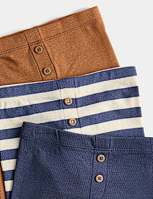 3 Pack Pure Cotton Striped Leggings (0-3 Yrs)