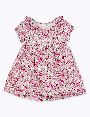 Cotton Floral Smock Dress (0-3 Yrs)