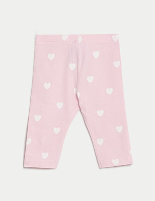 Cotton Rich Heart Leggings (0-3 Yrs)