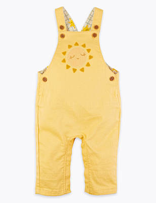 Denim Sunshine Print Dungarees (0-3 Yrs)