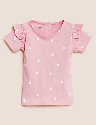 Pure Cotton Polka Dot T-Shirt (0-3 Yrs)