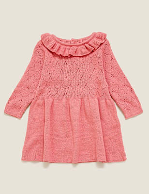 2pc Cotton Knitted Dress Outfit (0-3 Yrs)