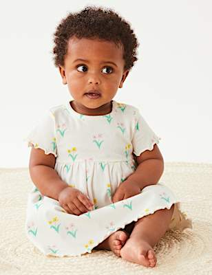 Pure Cotton Printed Round Neck Dress