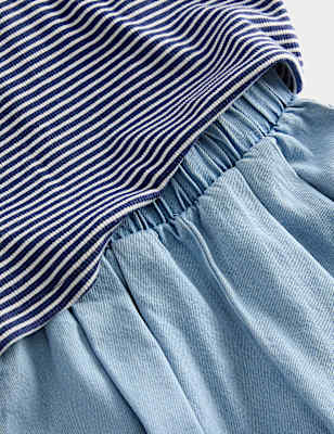 2 Piece Striped Top and Culottes Outfit (0-3 Yrs)