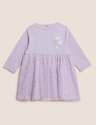 Cotton Rich Star Print Dress (0-3 Yrs)
