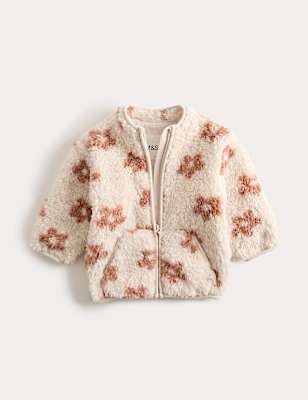 Floral Borg Zip Jacket (0-3 Yrs)