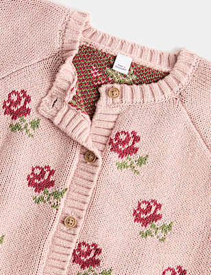 Cotton Rich Flower Cardigan (0-5 Yrs)