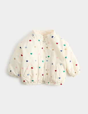 Lightweight Heart Print Padded Jacket (0-5 Yrs)