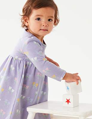 Cotton Rich Tulip Print Dress