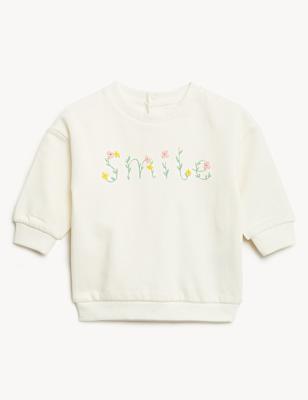 Cotton Rich Smile Slogan Sweater