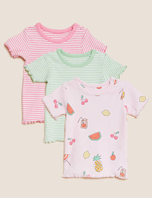 3pk Cotton Rich Print T-Shirts (0-3 Yrs)