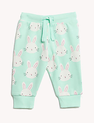 Cotton Rich Bunny Print Joggers