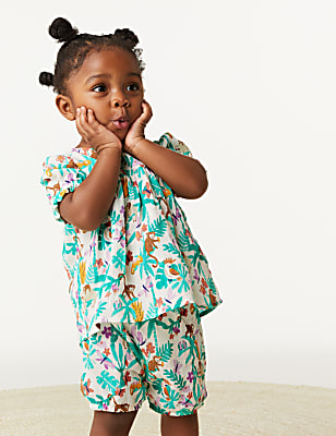 2pc Pure Cotton Jungle Print Outfit (0-3 Yrs)