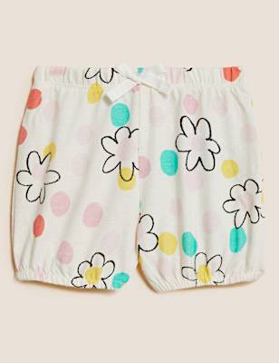 Pure Cotton Floral Shorts (0-3 Yrs)