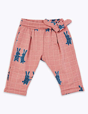 Cotton Bunny Print Joggers