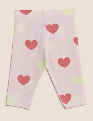 Cotton Rich Heart Print Leggings (0-3 Yrs)