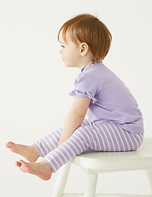 Cotton Rich Striped Leggings