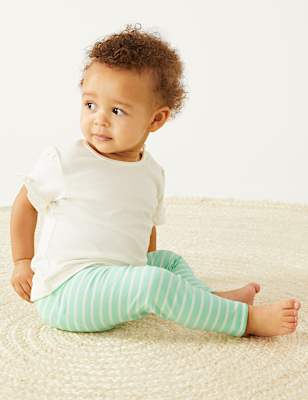 Cotton Rich Striped Leggings
