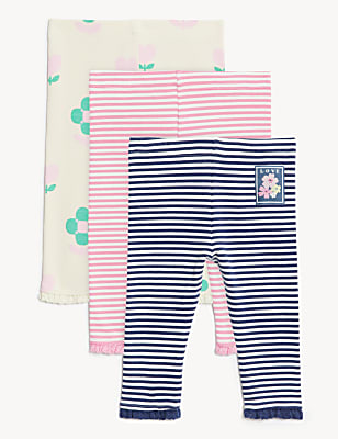 3pk Cotton Rich Patterned Leggings