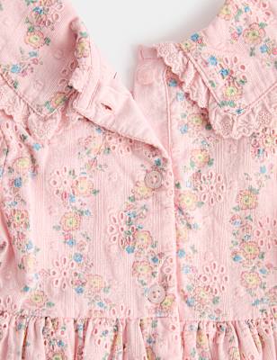 Pure Cotton Floral Collared Dress (0-5 Yrs)