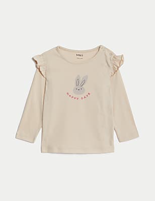 Pure Cotton Bunny Slogan Top (0-3 Yrs)