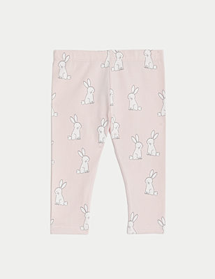 2pk Cotton Rich Bunny Leggings (0-3 Yrs)