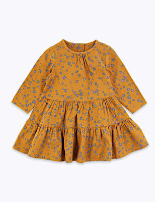 Cotton Flower & Leopard Print Dress (0-3 Yrs)