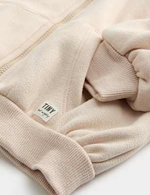 Cotton Blend Fleece Lined Zip Up Hoodie (0-3 Yrs)