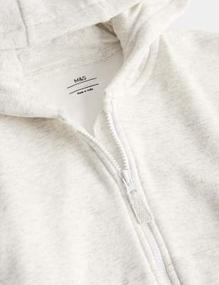 Cotton Blend Plain Zip Hoodie (0-3 Yrs)
