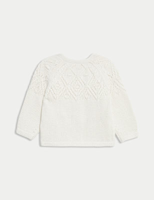 Pure Cotton Patterned Cardigan (0-3 Yrs)