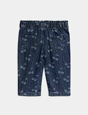 Cotton Rich Cherry Elasticated Waist Jeans (0-6 Yrs)