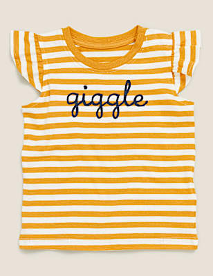 Pure Cotton Giggle Slogan Top (0-3 Yrs)