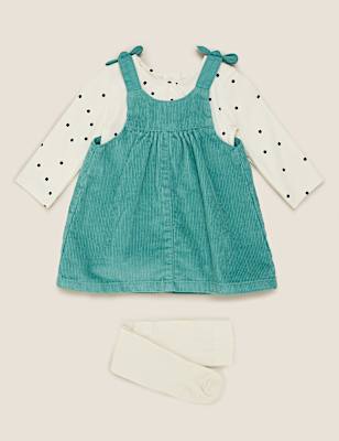 3 Piece Cord Dress Outfit (0-3 Yrs)