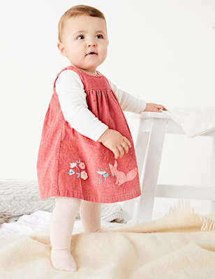 3 Piece Cotton Embroidered Dress (7lbs-3 Yrs)