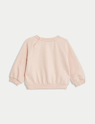 Cotton Rich Happy Mood Slogan Sweatshirt (0-3 Yrs)