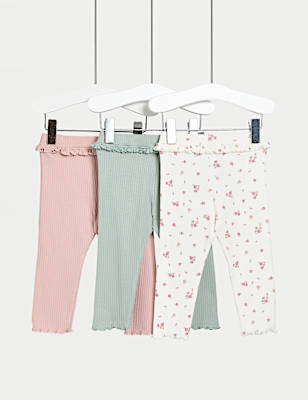 3pk Cotton Rich Leggings (0-3 Yrs)