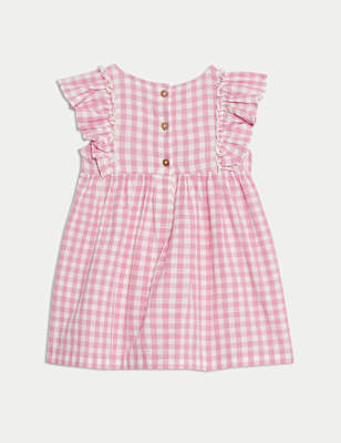 Pure Cotton Gingham Dress (0-3 Yrs)