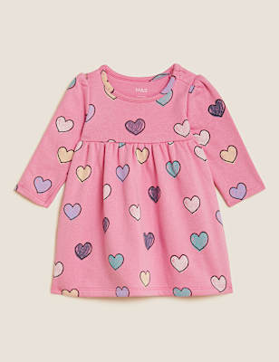Cotton Rich Heart Print Dress