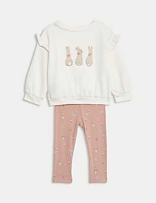 Cotton 2pc Peter Rabbit&trade; Sweat Outfit (0-3 Yrs)