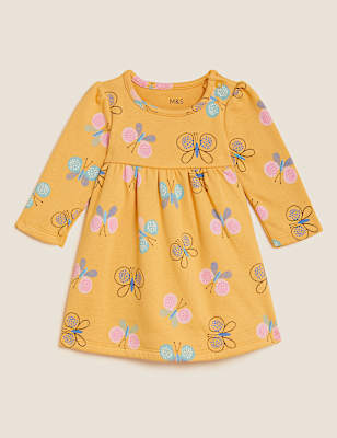 Cotton Rich Butterfly Print Dress