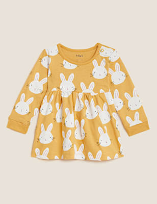 Pure Cotton Bunny Print Peplum Top
