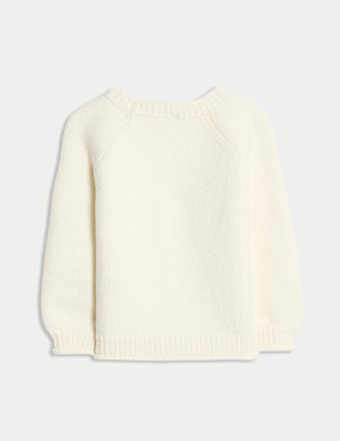 Cotton Rich Flower Embroidered Jumper (0 Mths-6 Yrs)