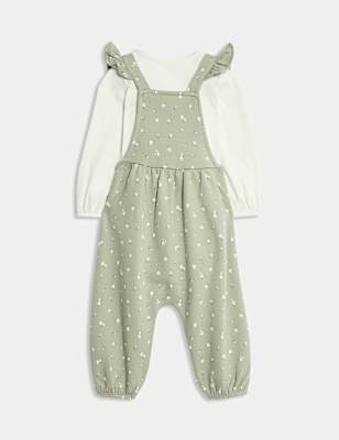2pc Cotton Rich Patterned Dungaree Outfit (0 Mths - 3 Yrs)